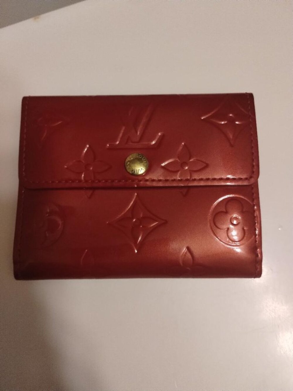 Louis Vuitton Monogram Red Vernis Trifold Card Holder/Wallet Like new